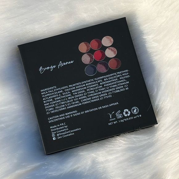 Zen Cosmetics Bronze Avenue Nine Pan Eyeshadow Palette - Picture 4 of 6